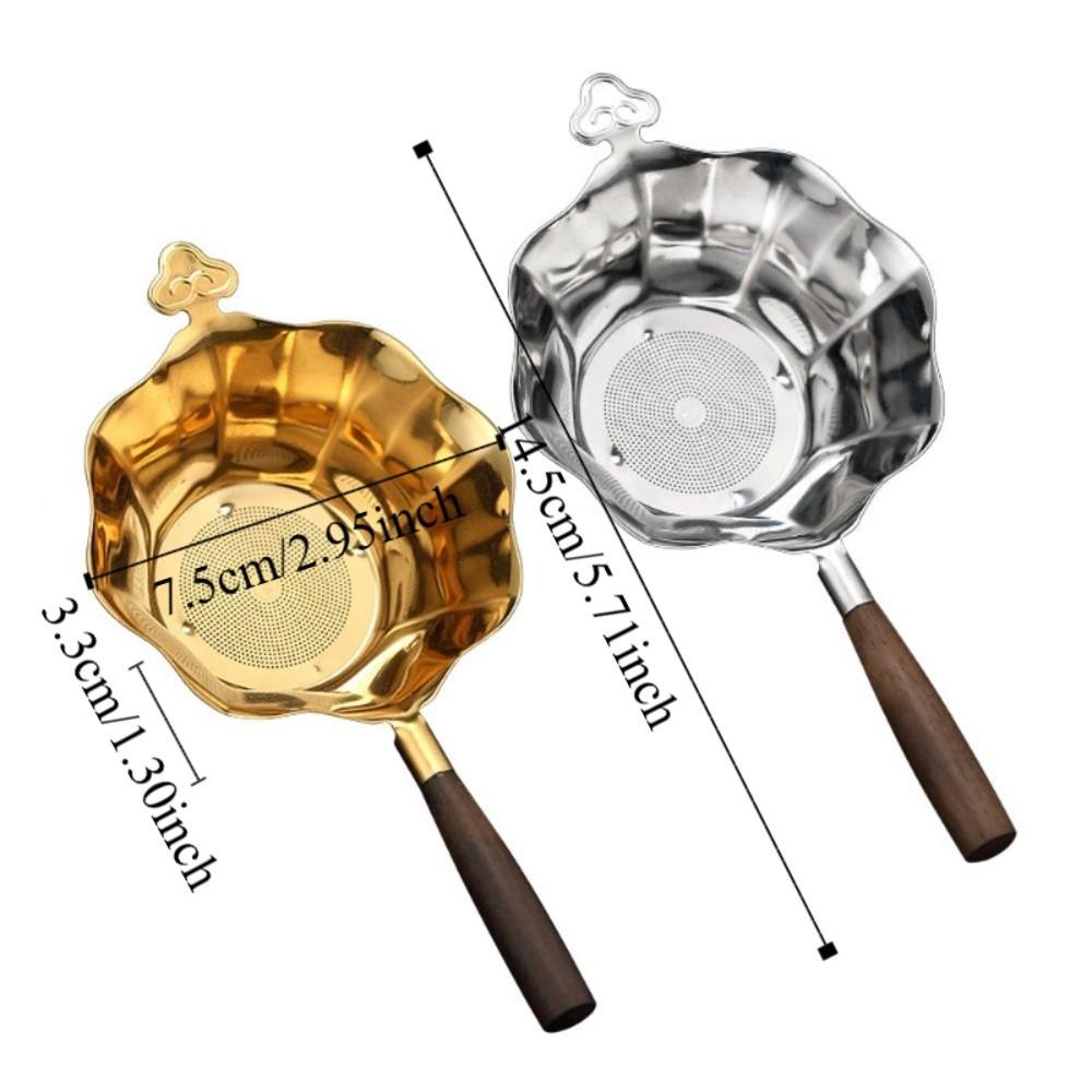 Portable Octagonal Lotus Leaf Cloud Tea Strainer Fine Mesh Alloy Tea Filter Chinese Traditional Vintage Tea Separator Tea Room