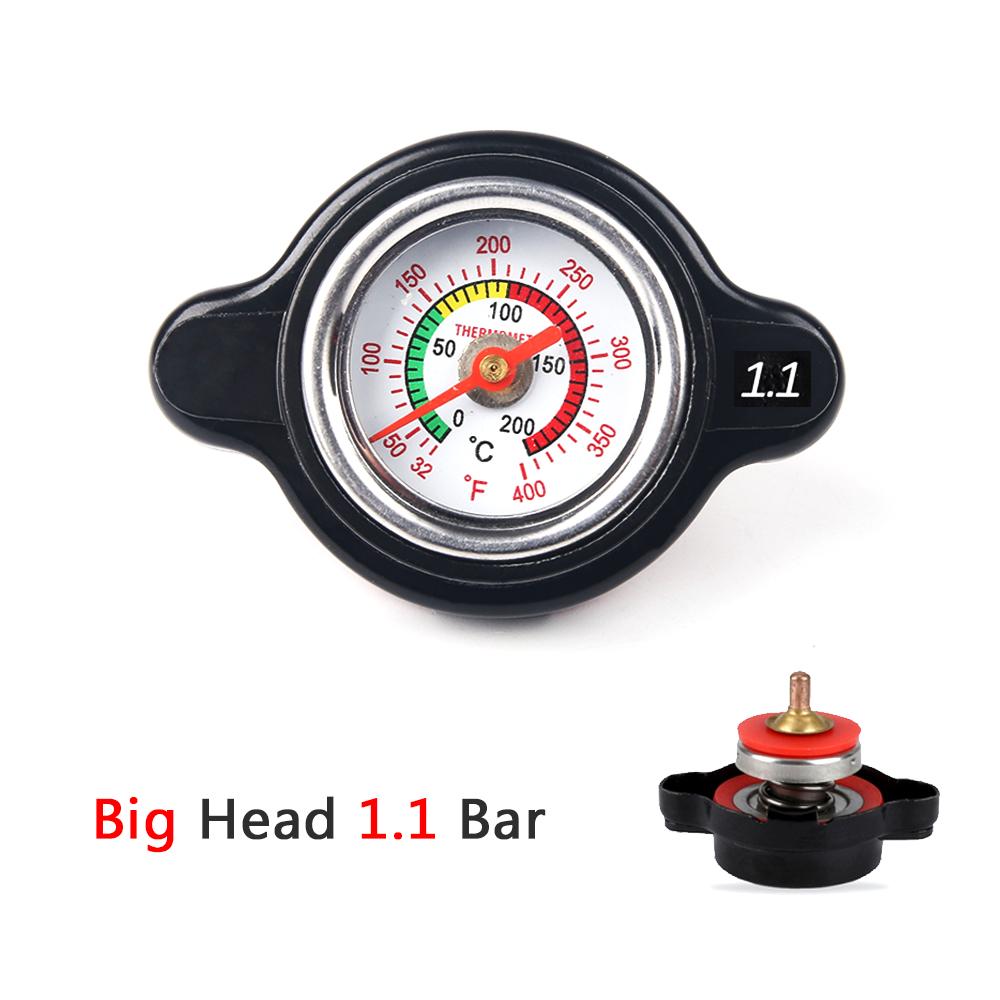 Car Motorcycle Styling Thermo Radiator Cap Tank Cover Water Temperature Gauge with Utility Safe 0.9 Bar/ 1.1 Bar/1.3 Bar