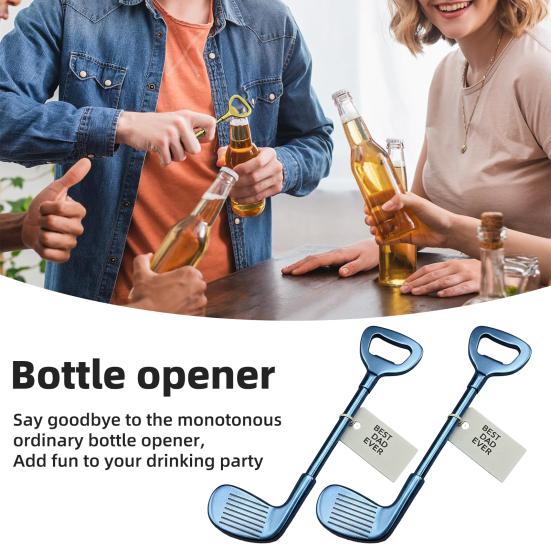 1/2Pcs Golf Club Bottle Opener Heavy Duty Metal Manual Beer Bottle Opening Tool Kitchen Gadget Father's Day Dad Golf Lover Gift
