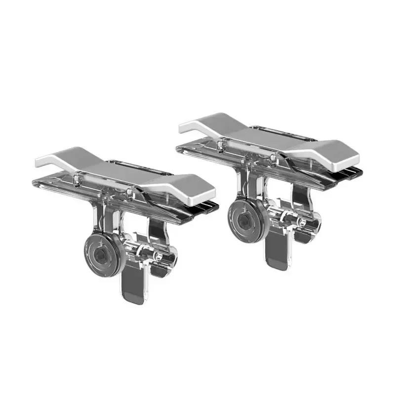 2Pcs E9 Mobile Phone Game Trigger For PUBG 4 Finger Aim Shooting L1 R1 Metal ABS Key Button for IPhone Android Gamepad Joystick 5