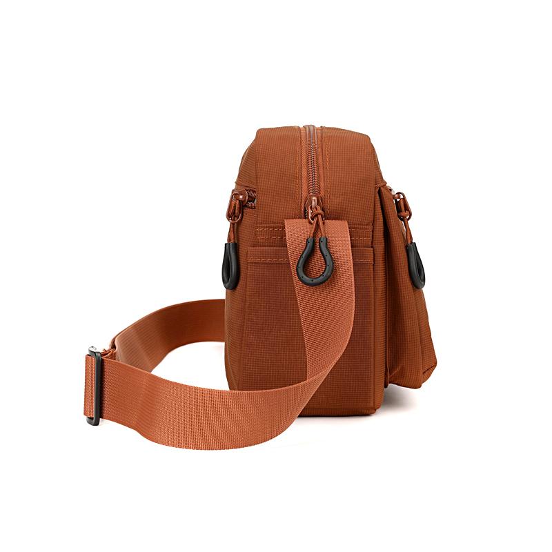 Sac bandoulière léger en nylon pour hommes femmes Sac messager décontracté à bandoulière avec poches zippées