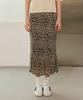 Waiowai Leopard Pleated Midi Skirt_Beige