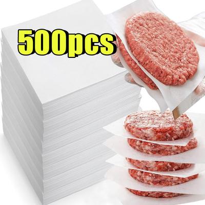 50-500 ks Separátor na burgerové placky Papír Absorbující olej Nepřilnavá papírová podložka Sušenky Grilování a Pečení Příslušenství, Kuchyňské náčiní