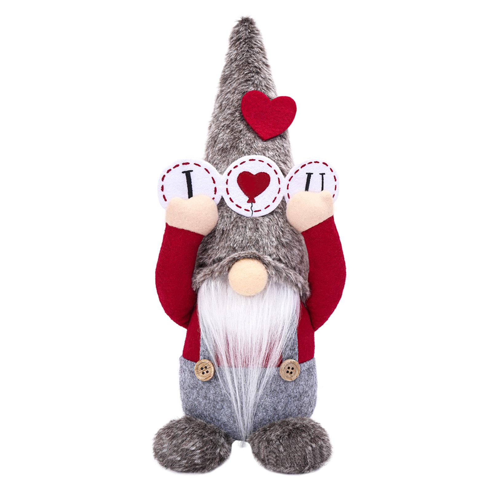 Heart-Shaped Valentine s Day Plush Gnome Ornament - Cute Faceless Doll Decoration
