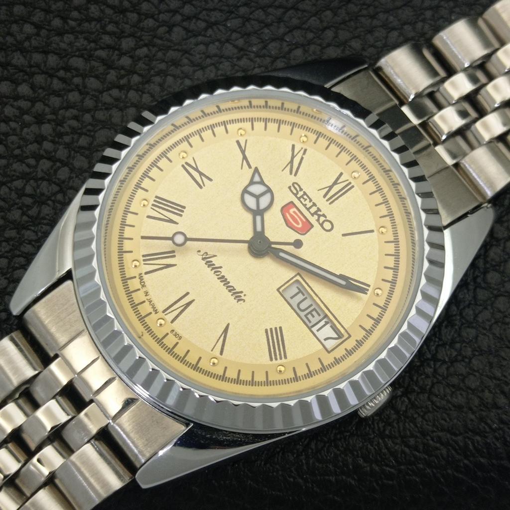 JAPAN VINTAGE REFURBISHED SEIKO 5 AUTOMATIC MENS ROMAN FIGURE WATCH a442101-4