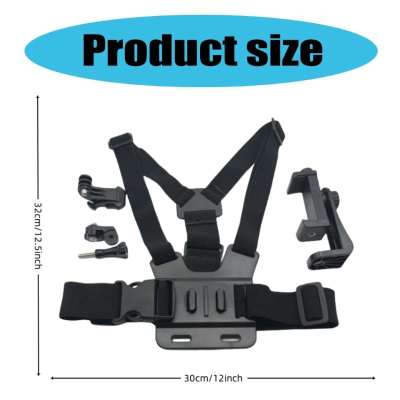 First-Person Perspective Accessories Phone Chest Strap Harness Chest Mount Strap Holder for Sports Camera Phone