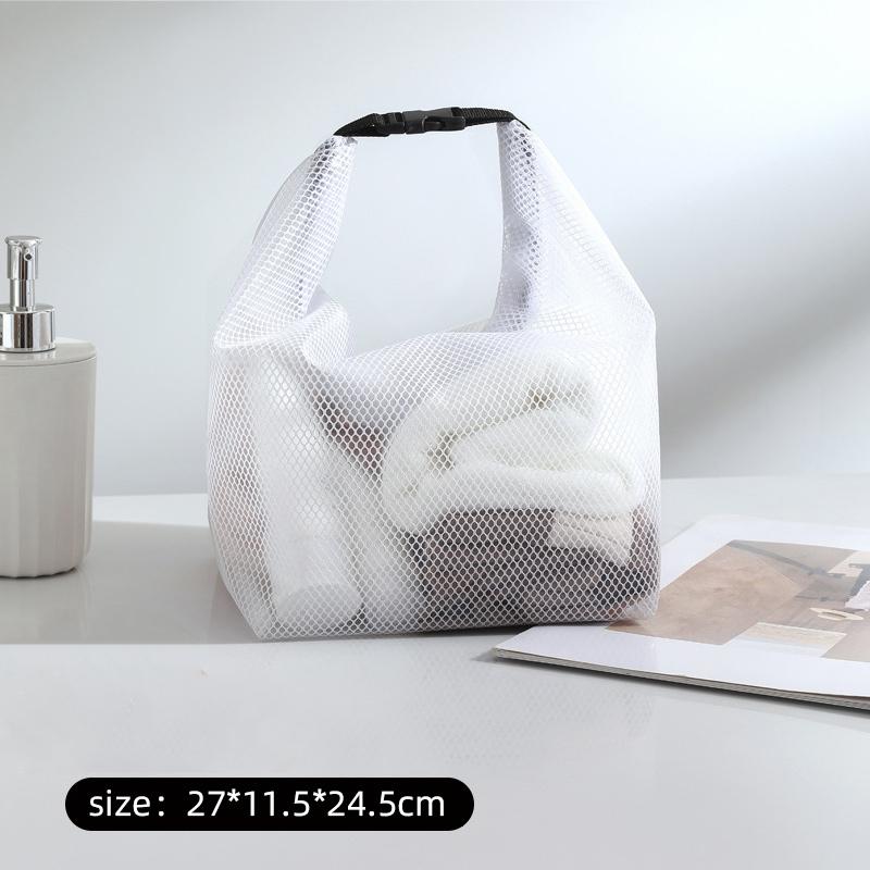 Waterproof Cosmetic Storage Bag Large Capacity Fitness Clothing Swimming Handbag Portable Shopping Travel Buckle Type Mesh Bags