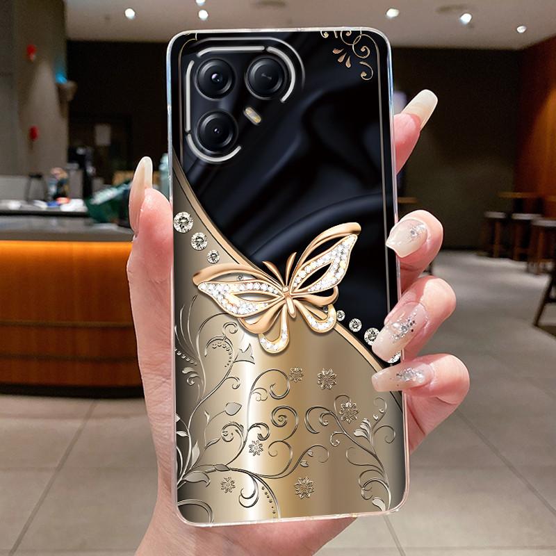 For Tecno Pova 7 Pro LJ8 Cases Pova7 Ultra LJ9 Neo LJ6 LJ7 Funda Flower Butterfly Phone Cover Soft Silicone Transparent TPU Case