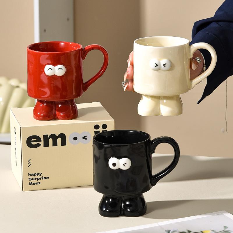Creative Mug Big Eyes Cup Female Internet Celebrity High Value Brush Teeth and Mouthwash Cup Ceramic Couple