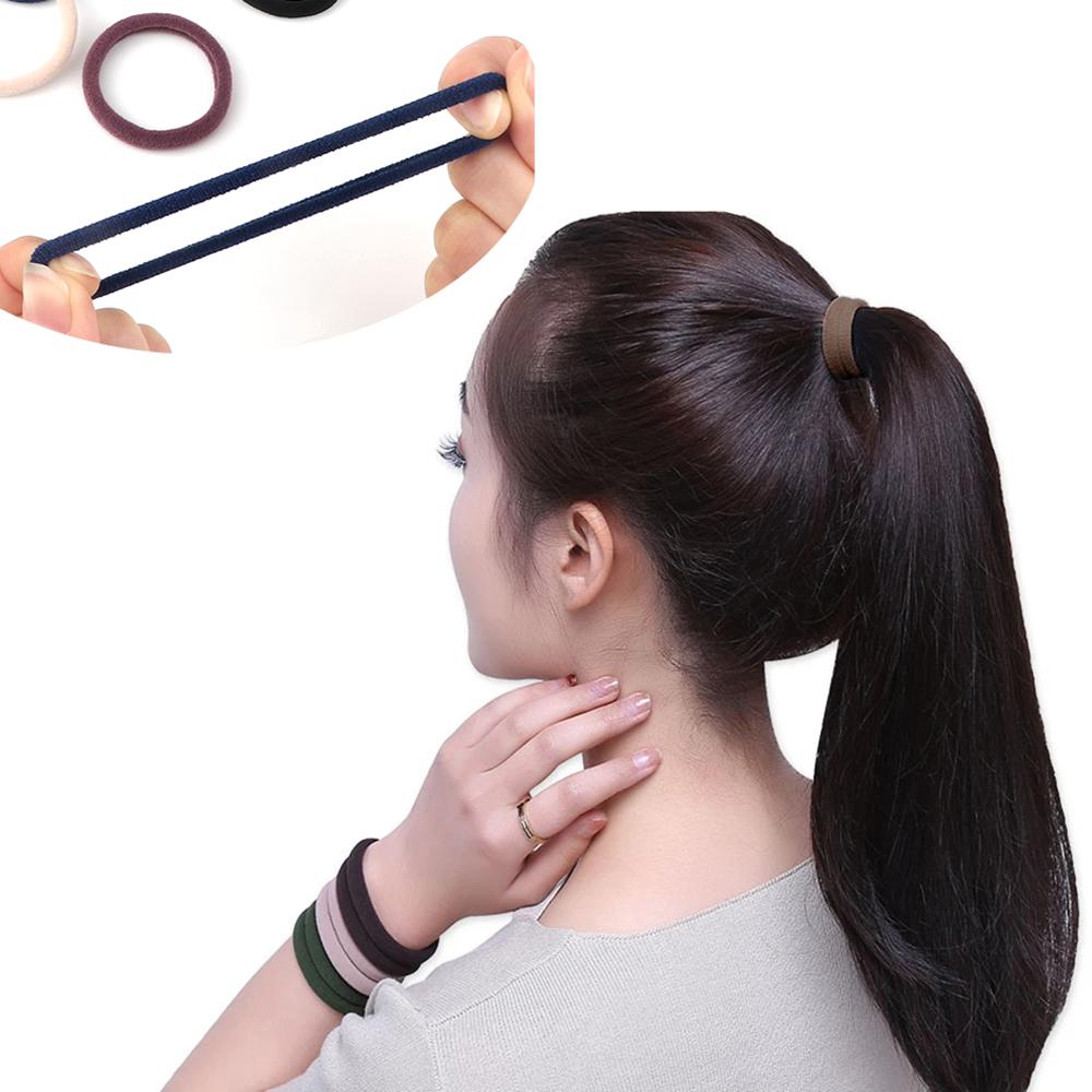 25 Colors 50/100PCS Elastic Black Hair Bands Ties 4cm Solid Color Headband for Women Girls Hair Accessories Gift Ponytail Holder