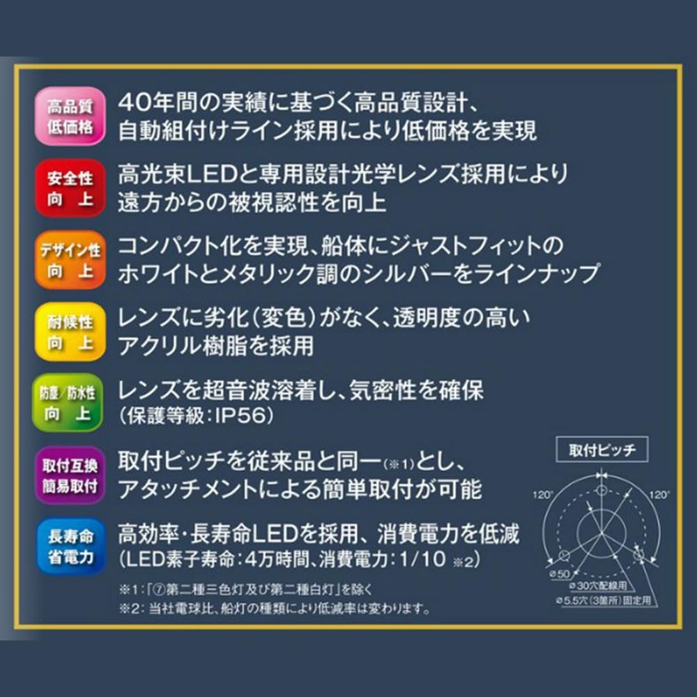 Koito Seisakusho 2nd Type 2 Color LED Navigation Light, LED Navigation Light, Energy Saving,