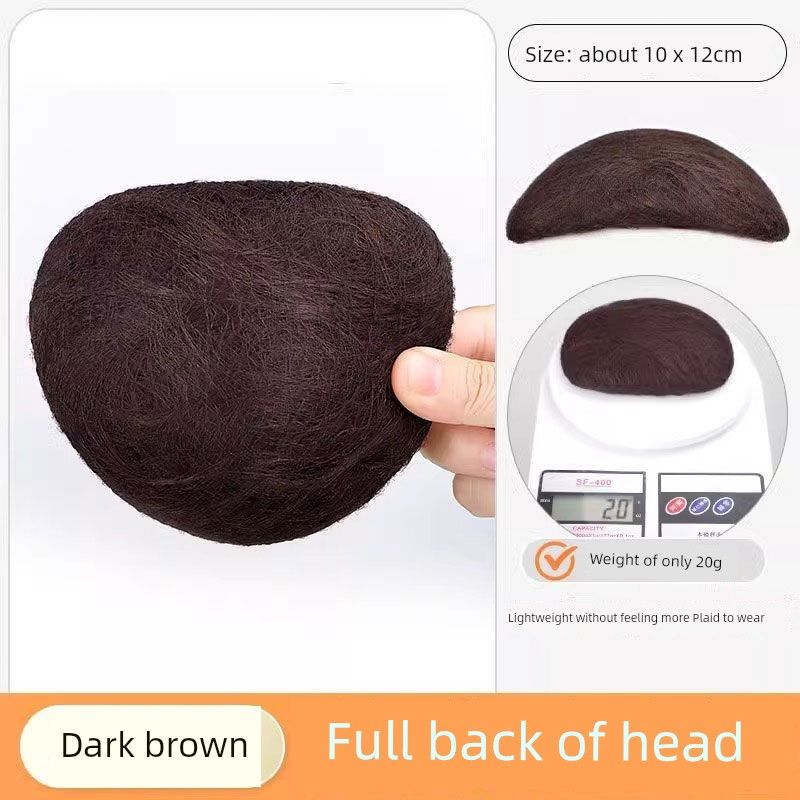 

Специальная подушечка визажиста, пучок волос в стиле Тан, полный объем волос, шелковистый, плоская задняя часть головы, мягкая подушка, сумка для волос, парик для невесты, Сюхэ, Ханфу Plump padded back-dark brown