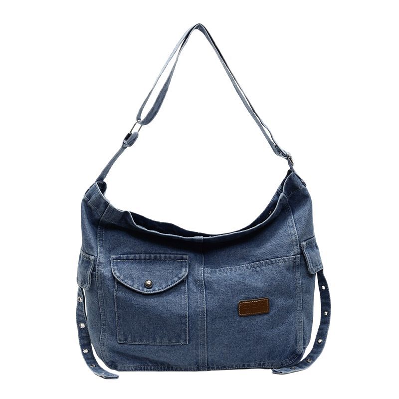Women's commuter denim large-capacity messenger bag 2025 new niche design Korean version of casual shoulder bag