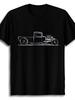 Rust Bucket Outline Rat Rod Hot Rod Steampunk T-Shirt 12 Retro Casual Short-Sleeve T-Shirt with Round Neck And Printed Pattern, Suitable for Daily Com