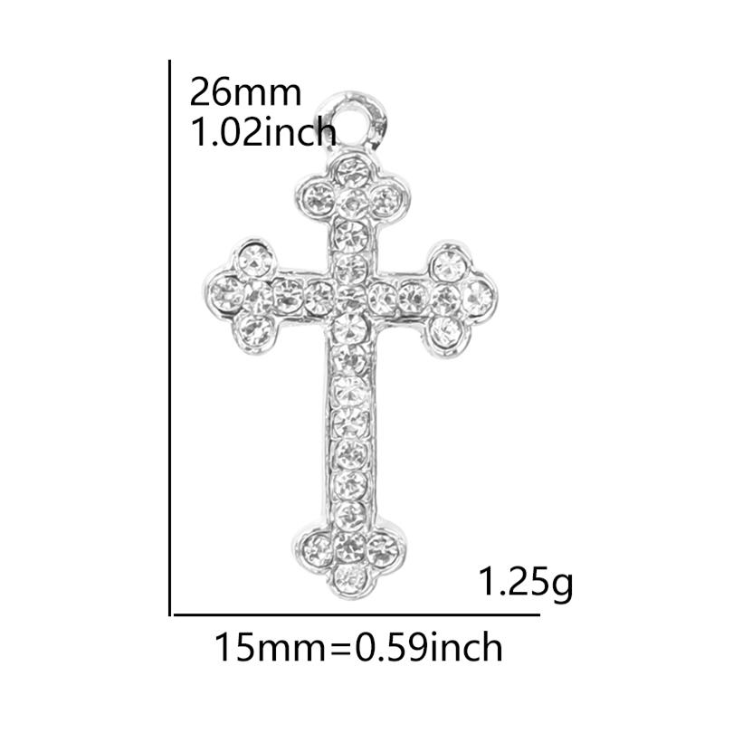 5pcs Rhinestone Cross Pendant Charms For Jewelry Making Supplies DIY Necklace Christ Accessories Crystal Charm Handmade Material