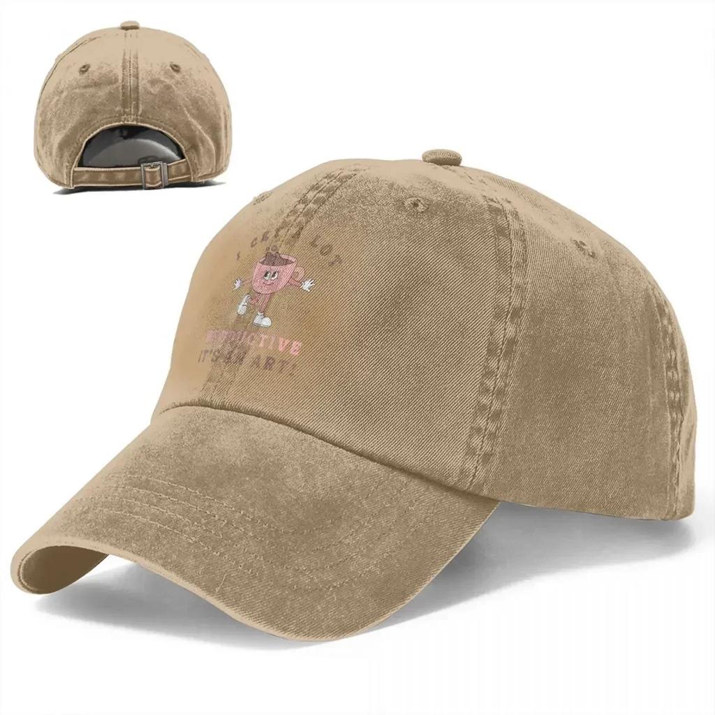 I Cry A Lot But I Am So Productive Its An Art Funny Coffee Unisex Women Baseball Caps Distressed Denim Washed Hat Snapback Cap
