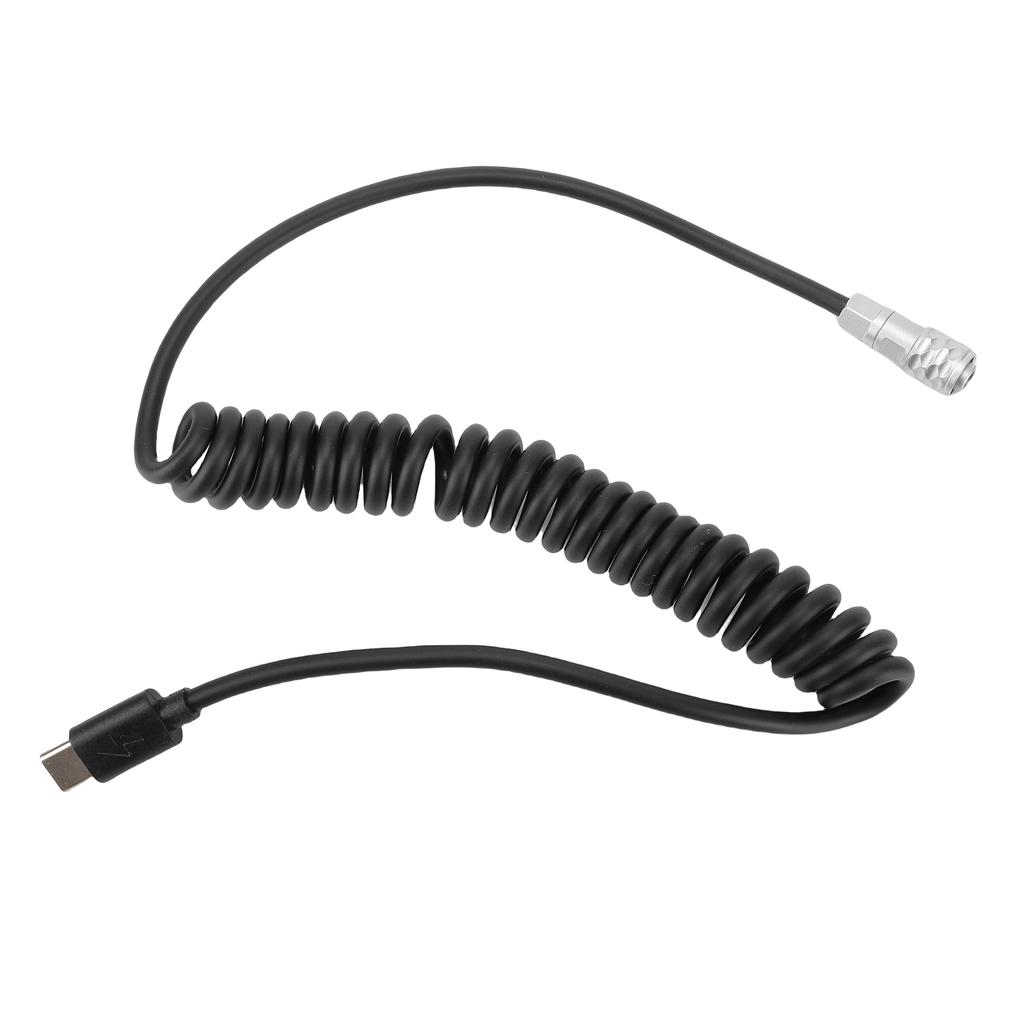 Power Cable Fit for BMPCC 4K 6KPro Camera 59 Inch USB C PD Fast Charging Camera Coiled Power Cord with Power Indicator 2 Pin Female Connector