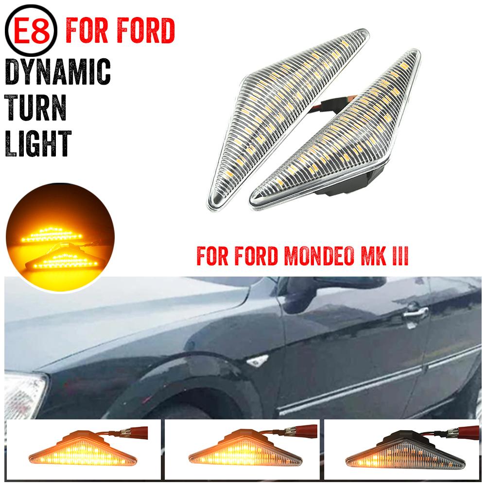 

Flowing Side Repeater Light LED Dynamic Side Marker Turn Signal Lights Indicator Blinker Lamp For Ford MONDEO MK III 2000-2007 Dynamic Crystal Type