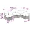 8 Piece Sofa Set with Cushions and Storage Black Poly Rattan