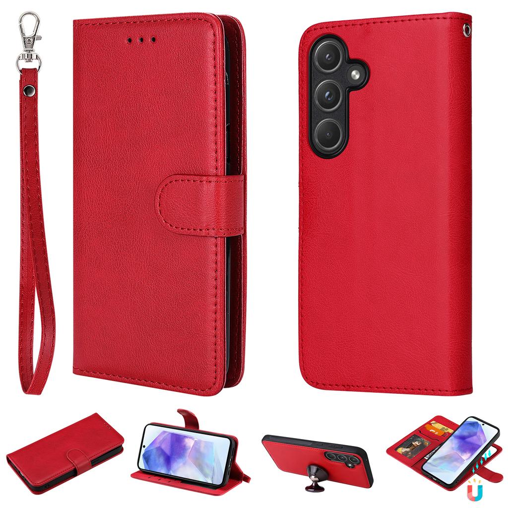 For Samsung Galaxy A55 5G Case 2 In 1 Detachable Magnetic Leather Wallet Mobile Cover with Strap