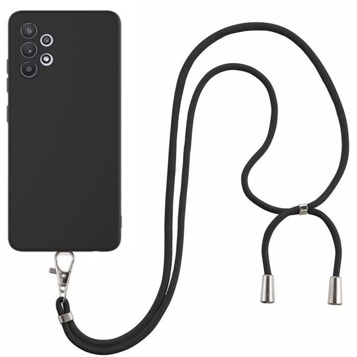 Coque de Protection - PROSHOP - pour Samsung Galaxy A32 5G - Souple - Noir - Avec Bandoulière