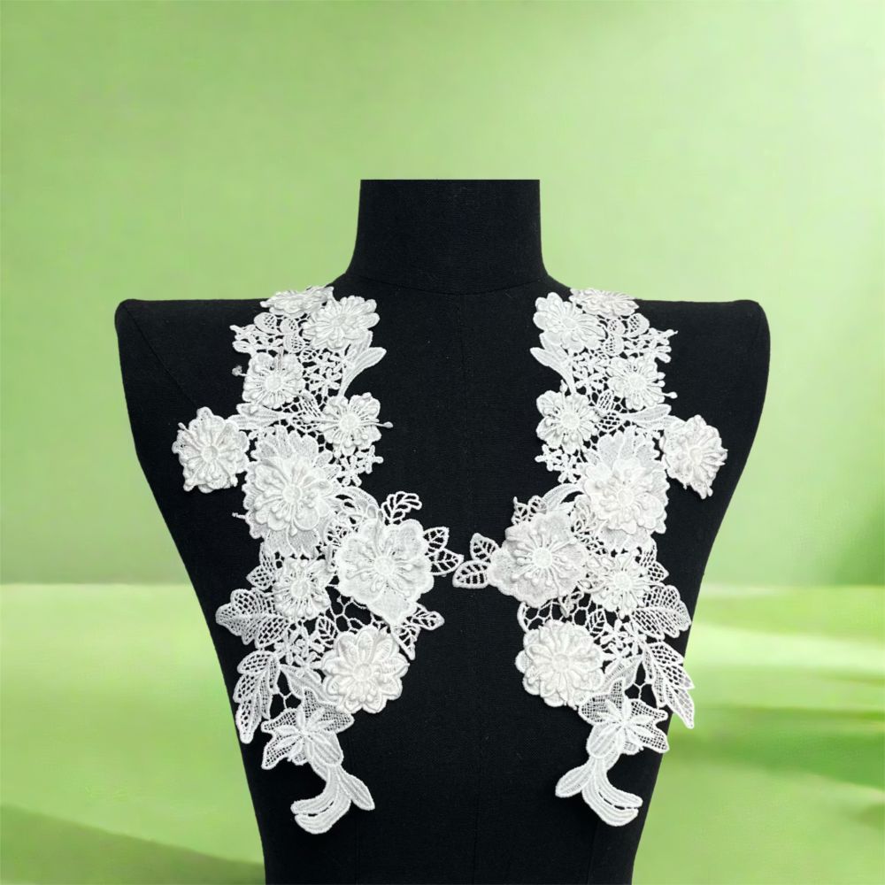 Mesh Embroidery Sew on Patches Handmade DIY Embroidery Cloth Stickers  Evening Gown
