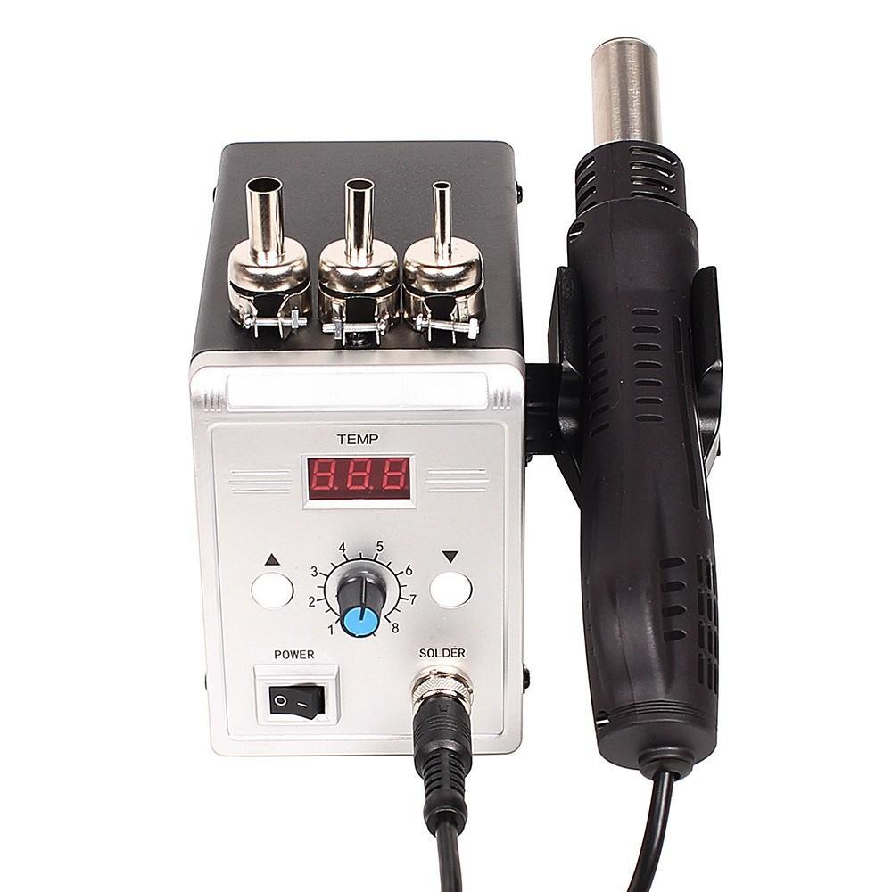 220V 2 in 1 Rework Soldering Station Digital Display SMD Hot Air Gun Solder Iron Portable Welding Desoldering Repair Tools