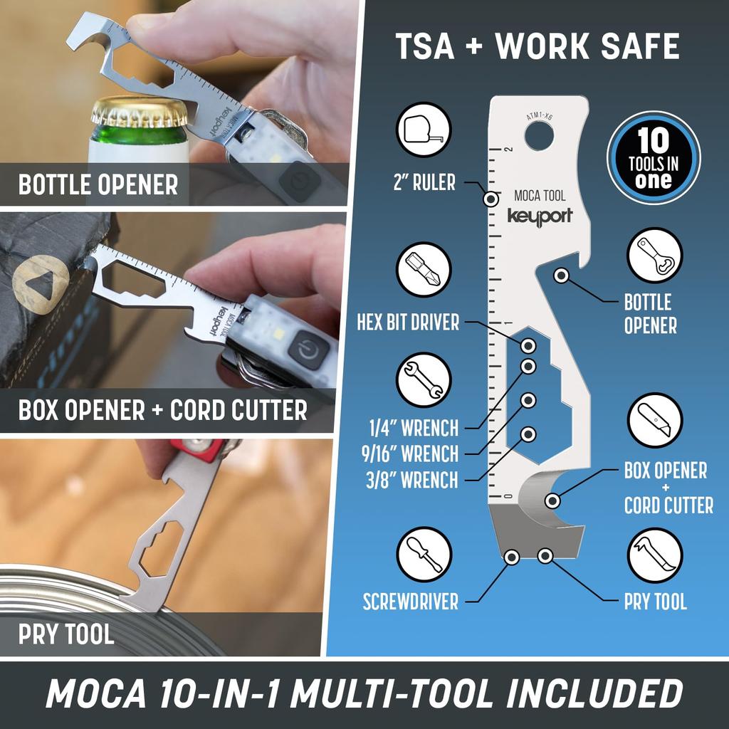 Kit Esențiale Plus Keyport Pivot 2.0 - Organizator Chei Premium + Lanterna Breloc + Multifuncțional Deschizător de Sticle + Pierdut și Găsit Toate-în-Unul Modern