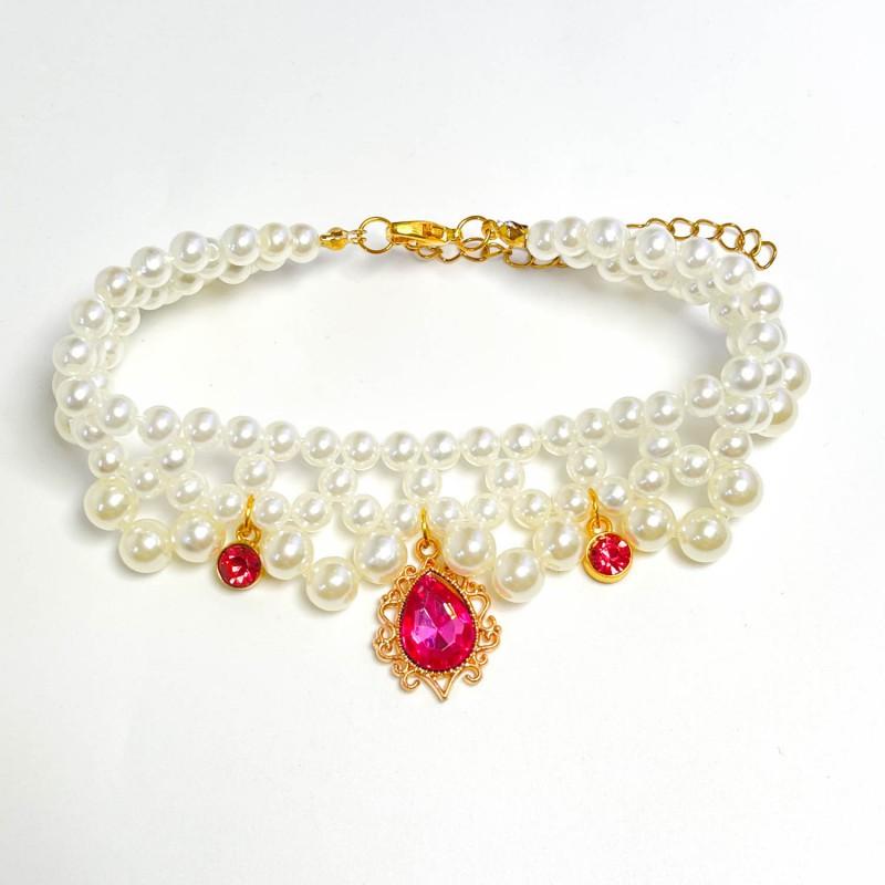 Pet Pearl Necklace Cats Dogs Princess Style Fashion Jewelry Sweet Cute Accessory