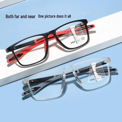 Herren Progressive HD Fotochrome Blaulichtfilter Lesebrille für Nah- und Fernsicht