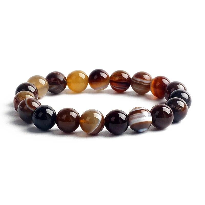 10MM Natural Stone Beads Bracelet Men 8MM Reiki Tiger Eye Agates Quartz Beaded Bracelets for Women Elastic Rope Handmade Jewelry