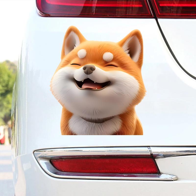 Smiling Shiba Inu Waterproof Vinyl Decal Sticker For Cars, Laptops, Walls Windows, Bumper Sticker External Accessories JM27
