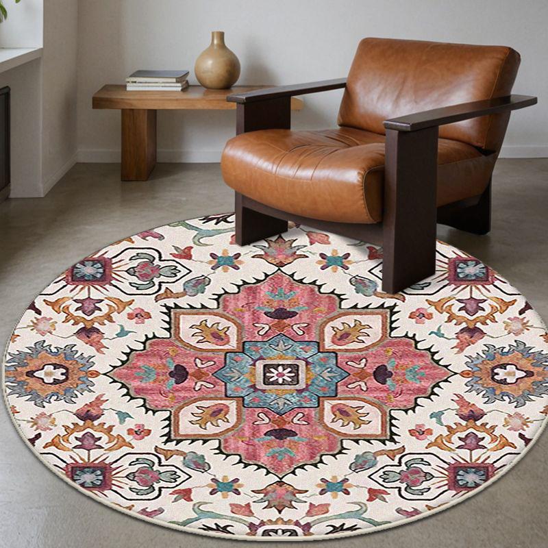 Vintage Bohemia Round Rug Chair Mat Fluffy Carpet Living Room Home Decor Large Area Rugs Antiskid Bathroom Entrance Foot Mats