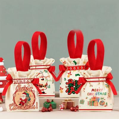 1 Unidad Bolsa de Regalo de Navidad Dibujos Animados Manzana Caja de Embalaje de Dulces Suministros para Fiestas Cajas para Envolver Regalos de Navidad Bolsas para Guardar Dulces