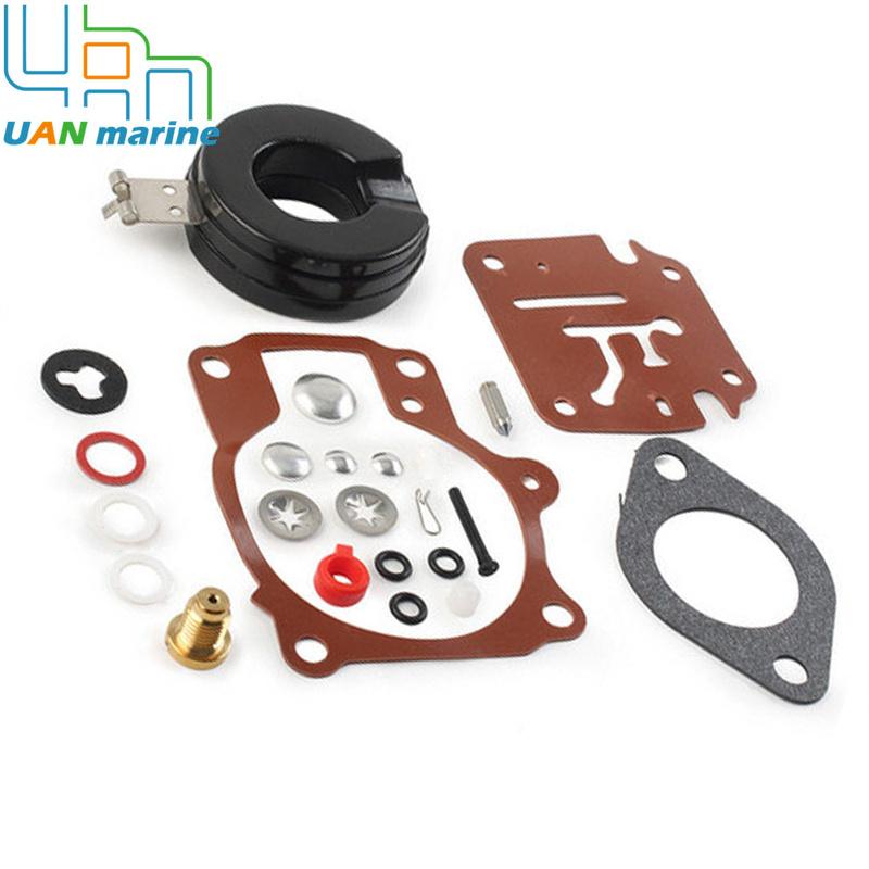 0396701 Carburetor Rebuild Kit With Float for Johnson Evinrude 20 25 30 35 40 50 55 60 65 70 75 HP Outboard 392061 398729