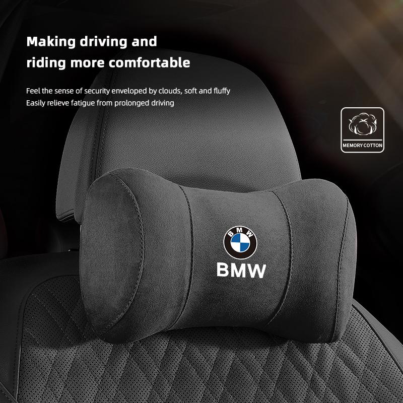 CTCE1 Car Seat Safety Headrest Pad Auto Emblem Neck Pillow For BMW M E46 E90 E60 G30 G32 G01 G02 G05 G06 G07 G26 G16 X3 E92 Sticker