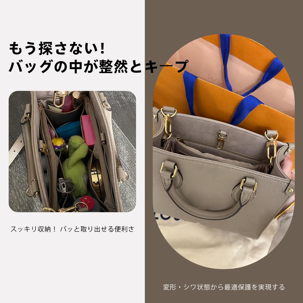 DGAZ On-the-Go Inner Bag Organizer, Soft, Luxurious Silk, Bag-in-Bag Storage Bag with Multi-Function Pockets for Organizing and Storage, Compatible