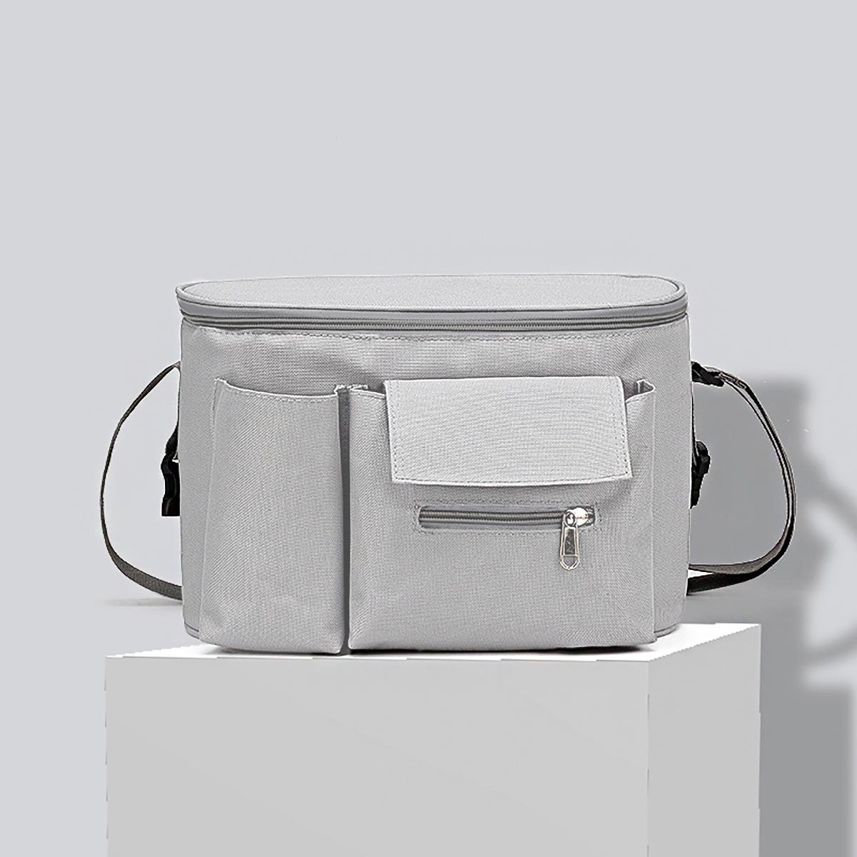 Multifunktionale Wickeltasche für Kinderwagen mit großer Kapazität - Modischer Crossbody- oder Einzel-Schulter-Stil für Mütter One Size grau