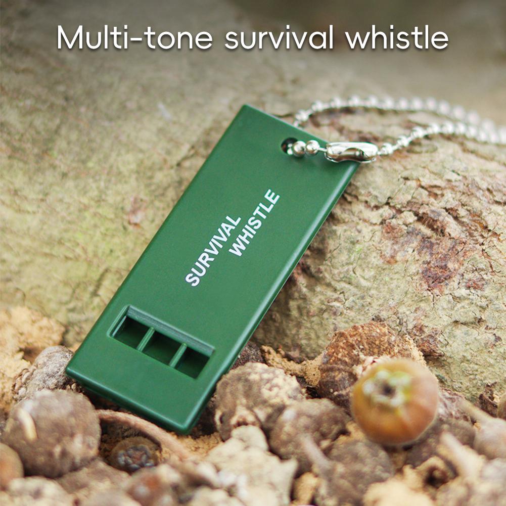Triple Frequency Survival Whistle with Keychain High-Pitch Emergency Safety Whistle for Outdoor Camping and Wilderness Rescue