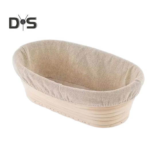 Brotgärkorb, handgewebter Rattan-Banneton zum Backen von Sauerteig, runder Aufbewahrungskorb im Spiraldesign mit Einsatz, Geschenk zur Brotherstellung