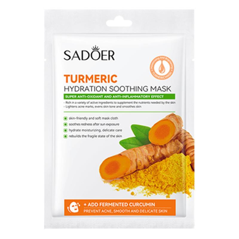 

Маска SADOER Гиалуроновая кислота Витамин Е Олигопептид Увлажняющий набор листов Turmeric/25g