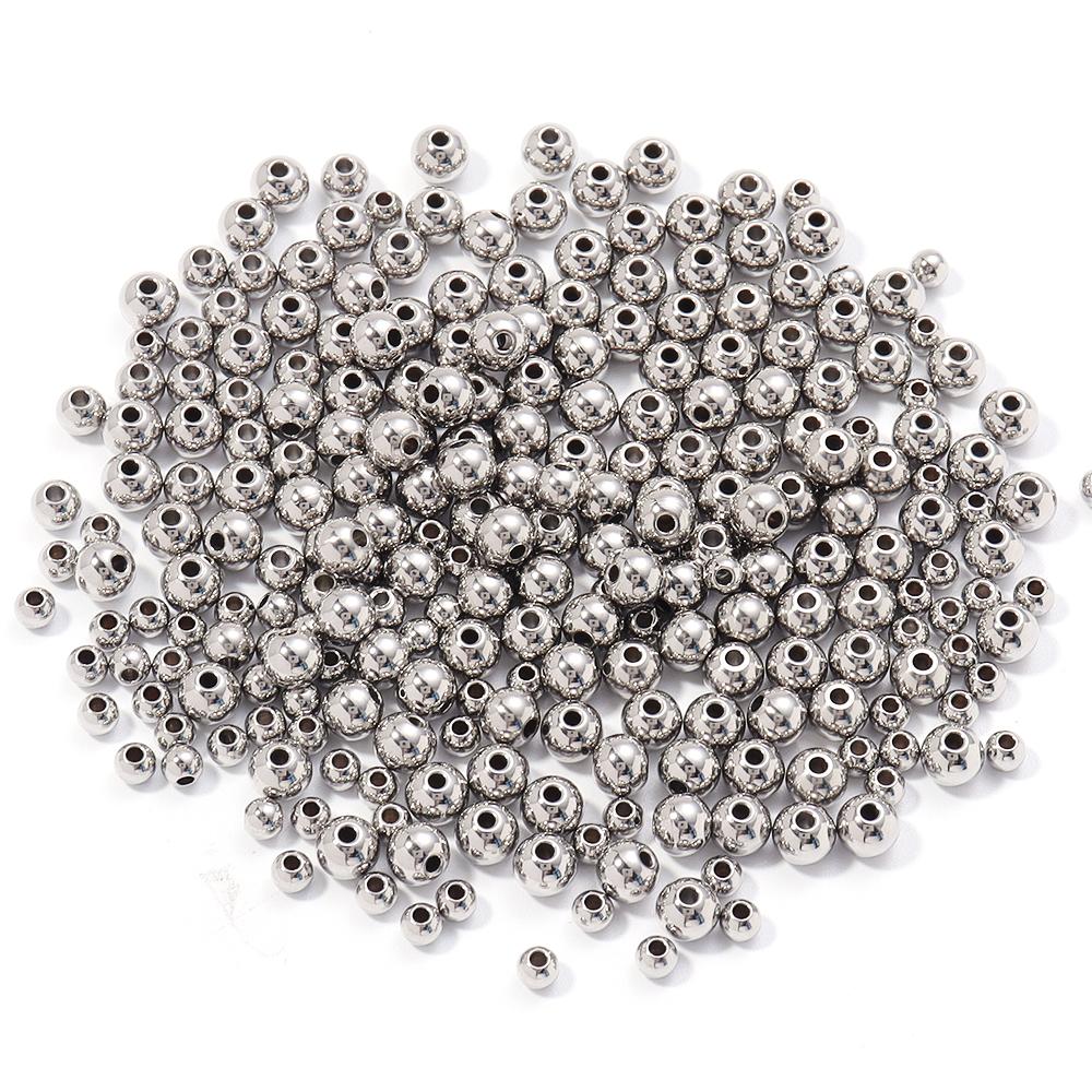 

10-100Pcs 2-10mm High Quality Stainless Steel Beads For Jewelry Making Loose Spacer Round Beads DIY Bracelet Necklace Wholesale 3mm x hole1.5mm100pc