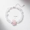 Aquamarine & White Crystal Beaded Bracelet: Fairy Summer Style for Girls, Sweet & Simple Fashion Hand Jewelry with a High-End Feel