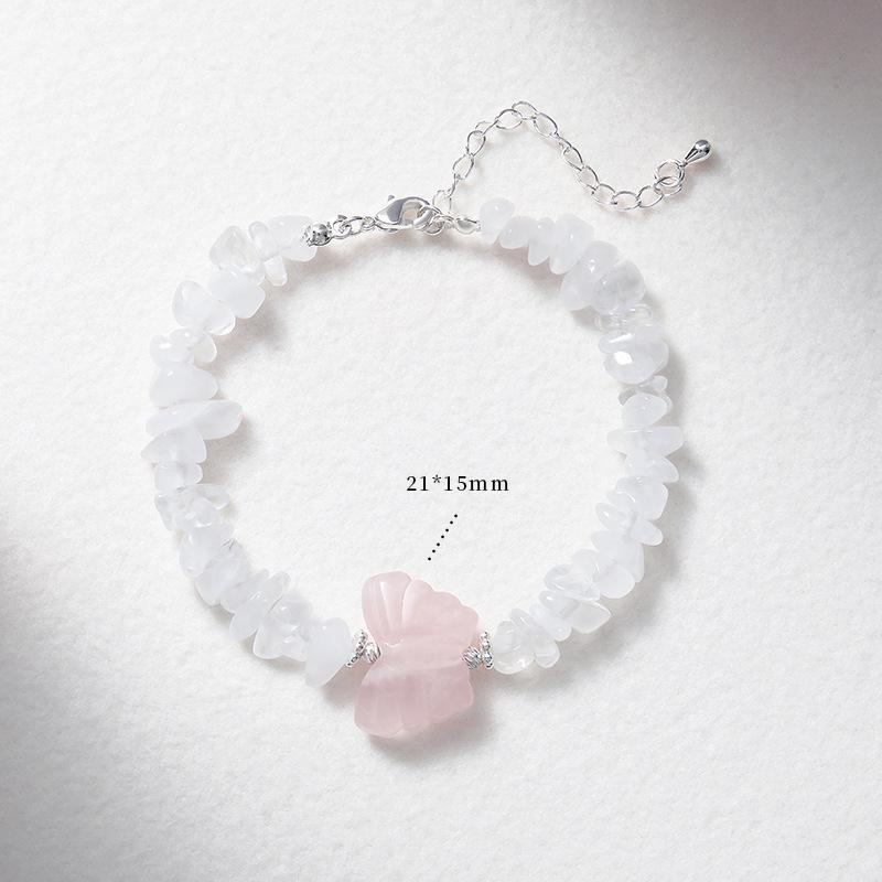 Aquamarine & White Crystal Beaded Bracelet: Fairy Summer Style for Girls, Sweet & Simple Fashion Hand Jewelry with a High-End Feel