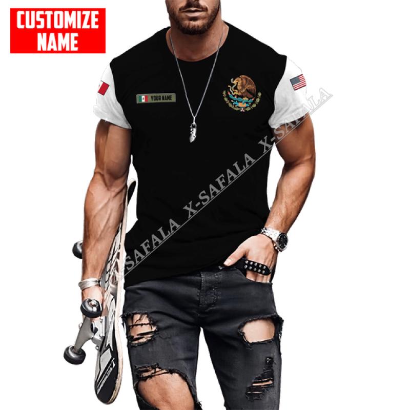 Custom Mexico Flag 3D Printed High Quality Milk Fiber T-shirt Men Casual Top Breathable Quick Dry Summer