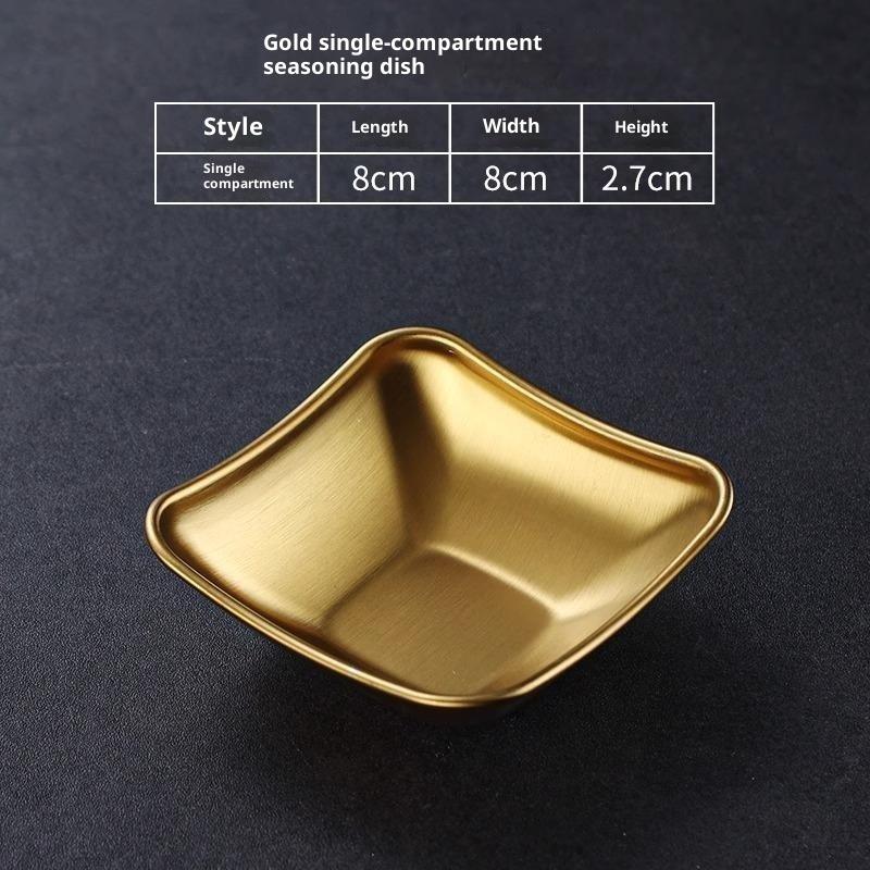 Muti-Grid 304 Stainless Steel Seasoning Plate Sauce Divide Dishes Hot Pot Bbq Soy Vinagar Dish For Kitchen Gadgets