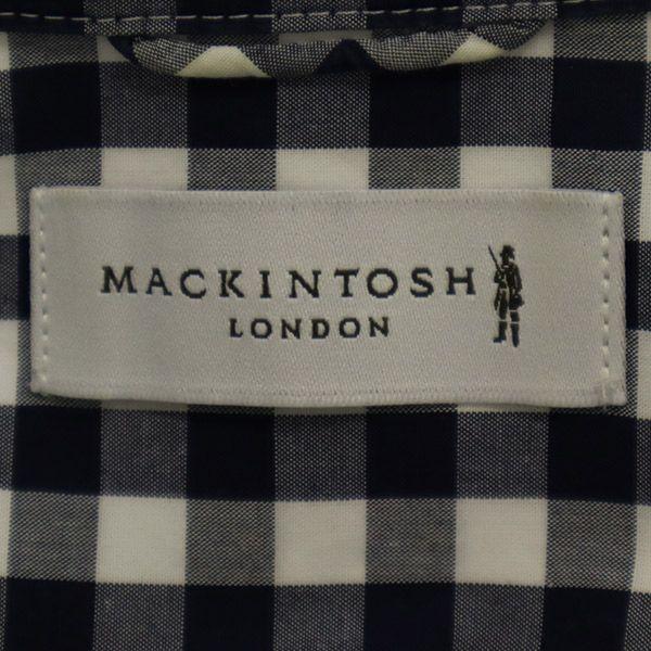 Mackintosh Sanyo Shokai Gingham Check Long Sleeve Shirt 38 White X Navy Women Used