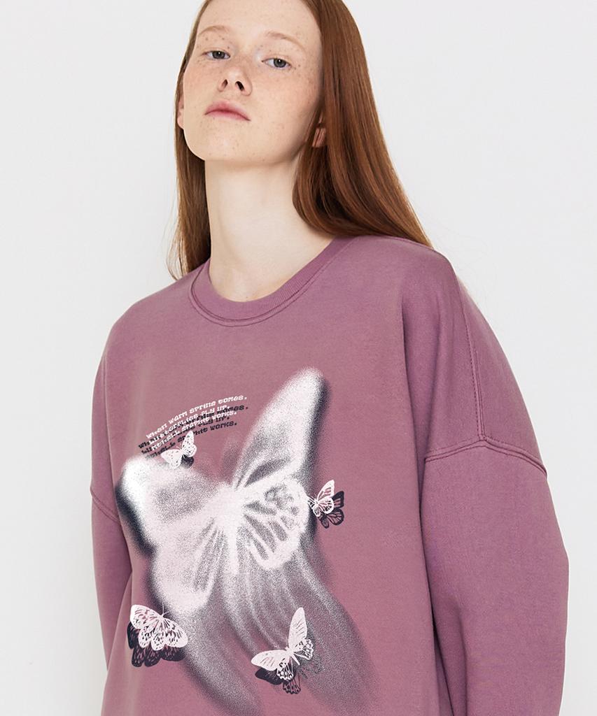 MATCHGLOBE Butterfly Sweatshirt (Dark Pink)