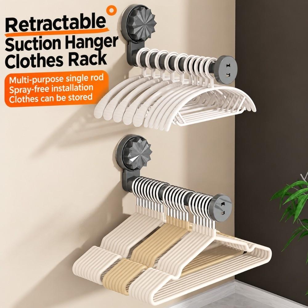 No-Drill Drying Rack Retractable Bathroom Towel Rack Hanger Organizer for Bathroom&Balcony