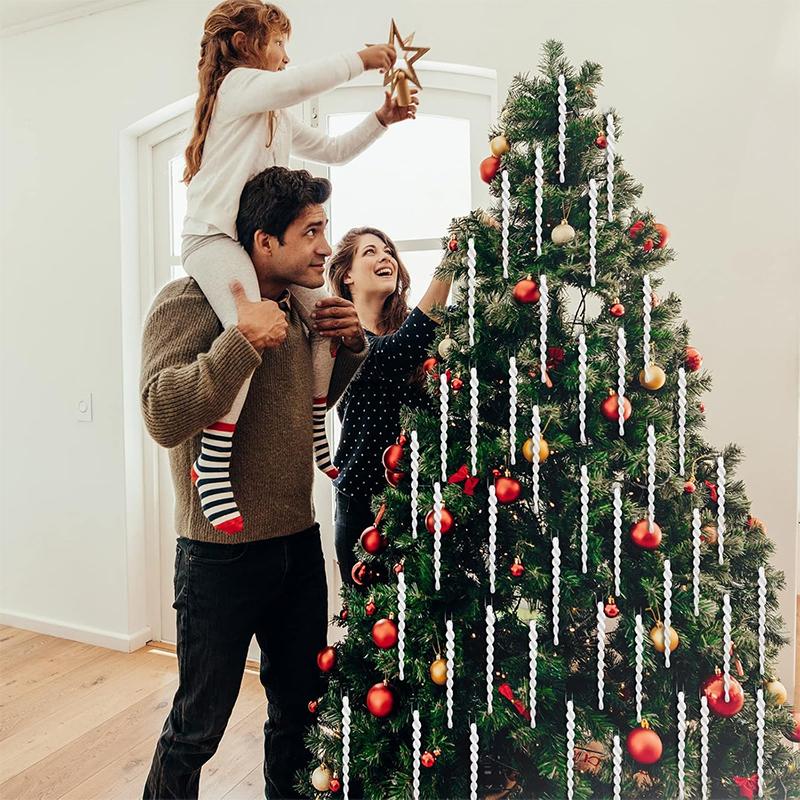 3Pcs White Artificial Icicle Christmas Decoration Hanging Xmas Tree Ornament for Home Decor New Year Gift 2026 Navidad Accessory